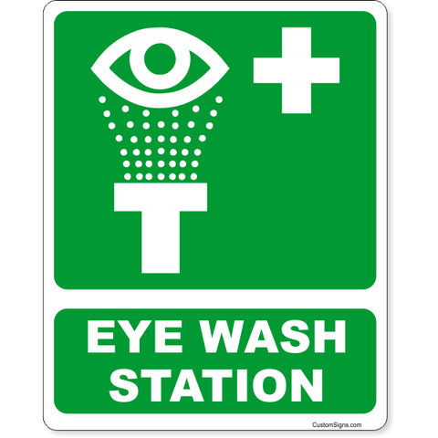 Eye Wash Station Icon 10" x 8" Full Color Sign 