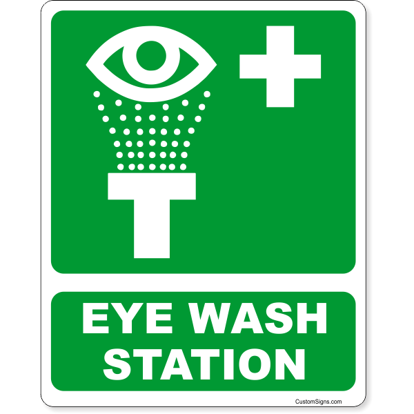 Eye Wash Station Icon Full Color Sign | 10" x 8"