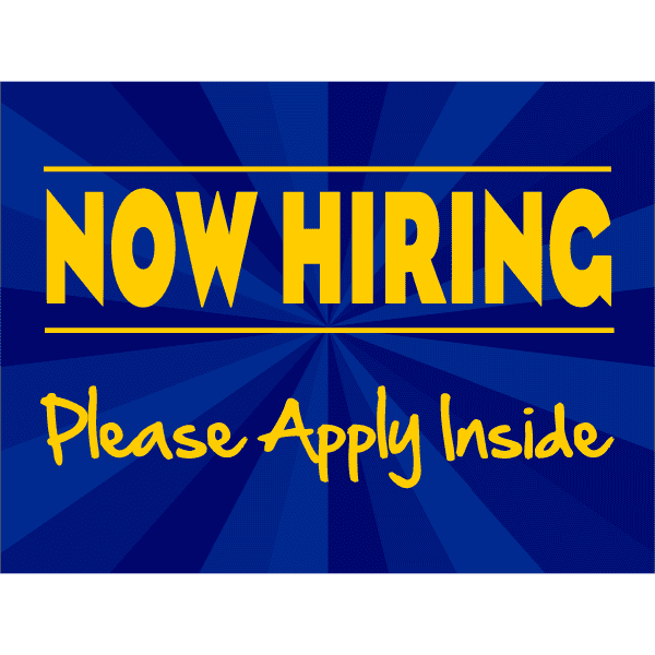 Fancy Now Hiring Sign 