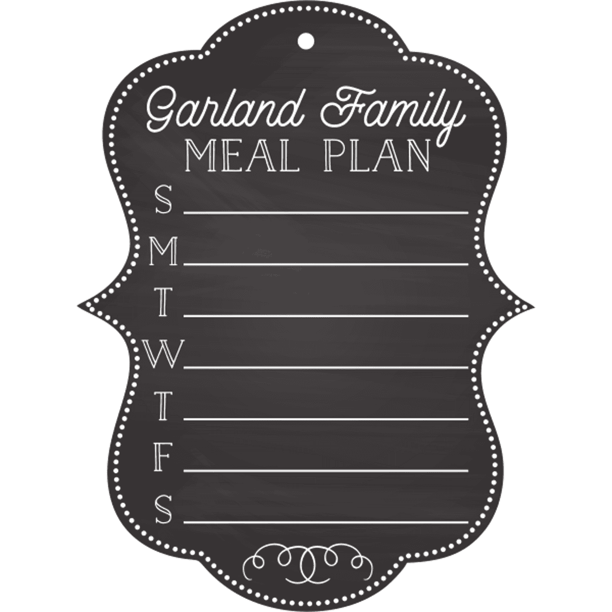 Fancy Personalized Meal Plan Chalkboard