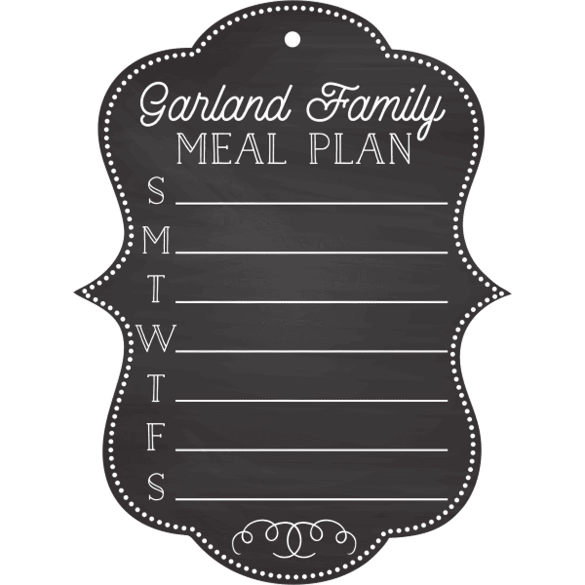 Fancy Personalized Meal Plan Chalkboard