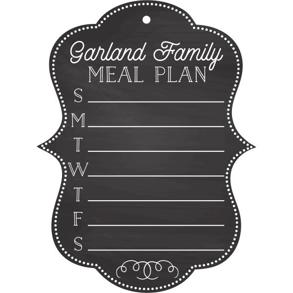 Fancy Personalized Meal Plan Chalkboard
