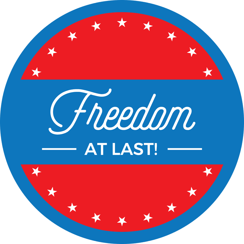 Freedom At Last Business Reopening Floor Decal