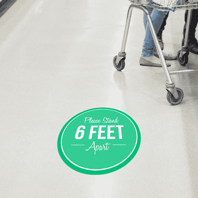 Please Stand 6 Feet Apart Business Reopening Floor Decal - alternate view