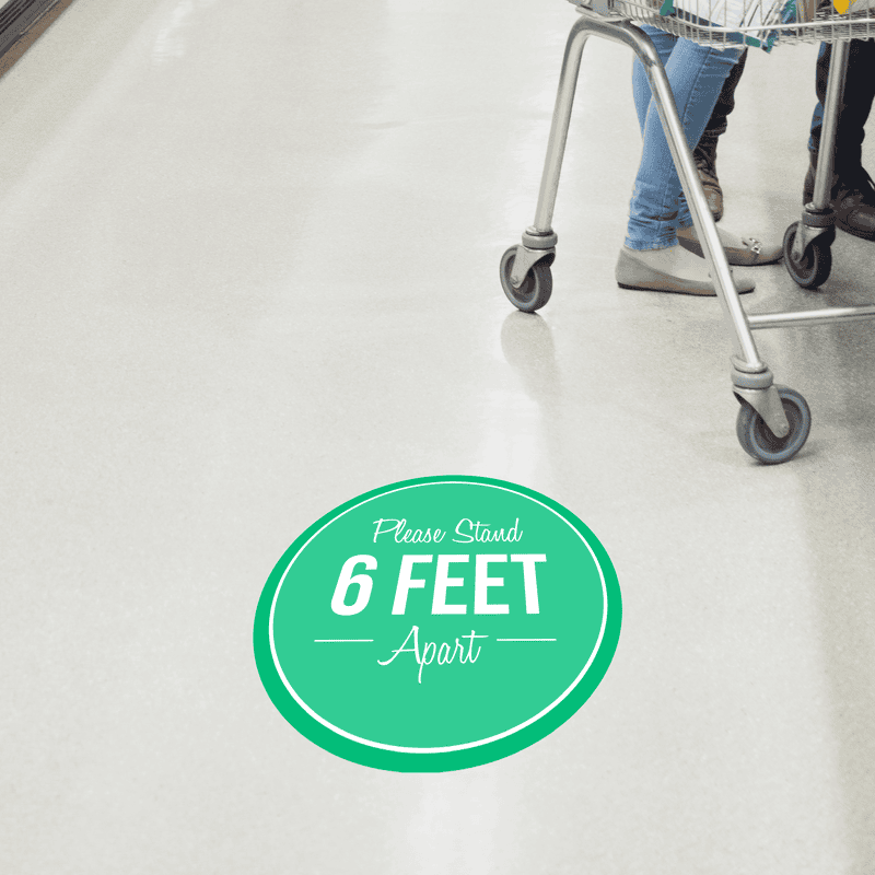 Please Stand 6 Feet Apart Business Reopening Floor Decal