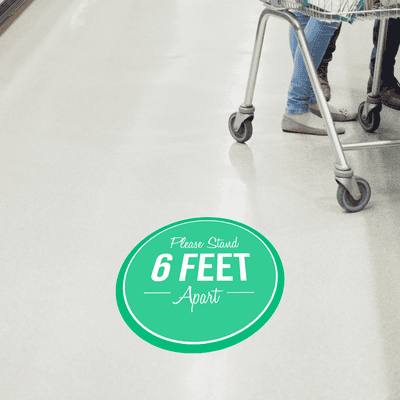Please Stand 6 Feet Apart Business Reopening Floor Decal - alternate view