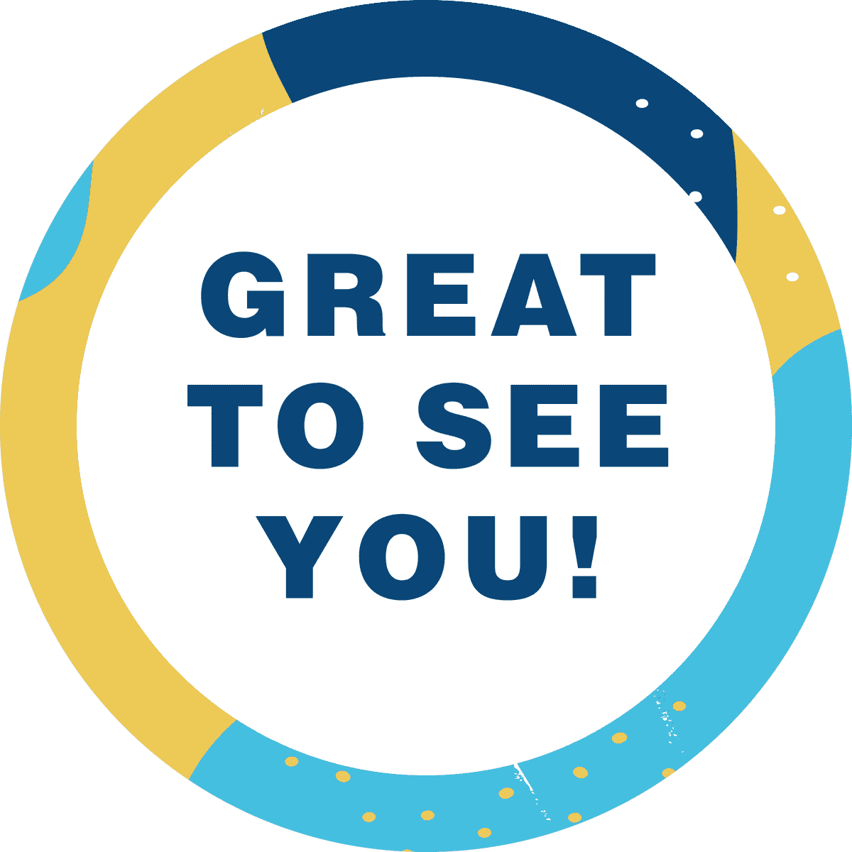 Great to See You Aqua Set Business Reopening Floor Decal