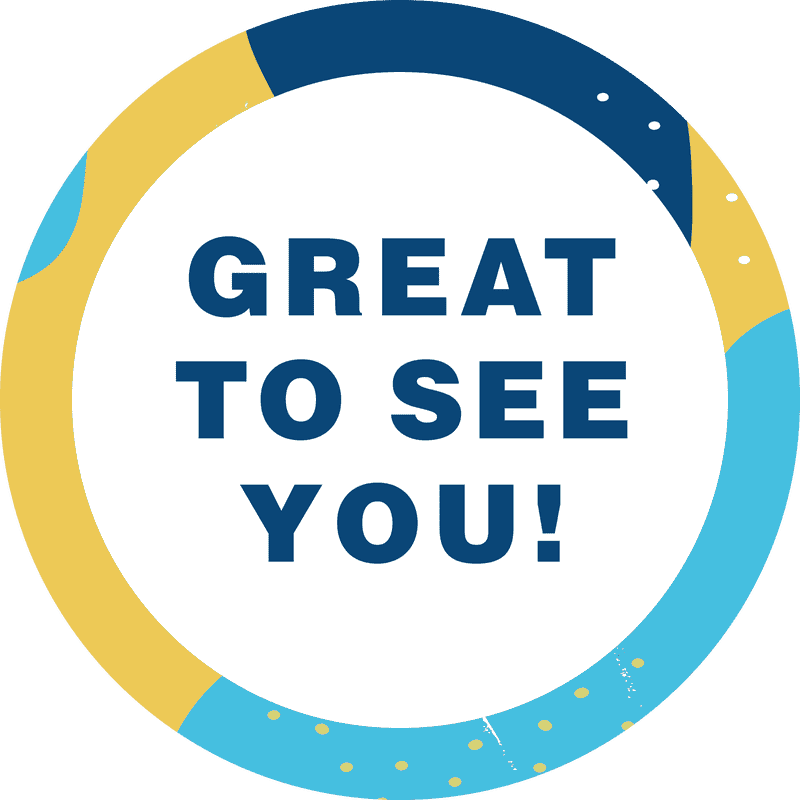 Great to See You Aqua Set Business Reopening Floor Decal