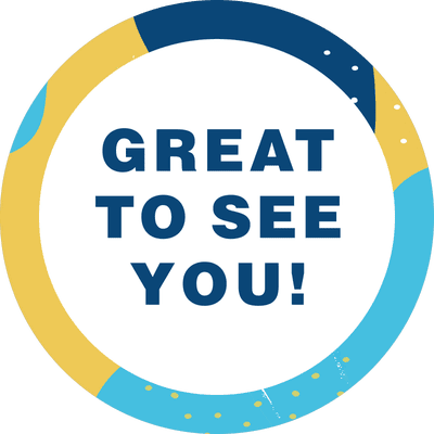 Great to See You Aqua Set Business Reopening Floor Decal