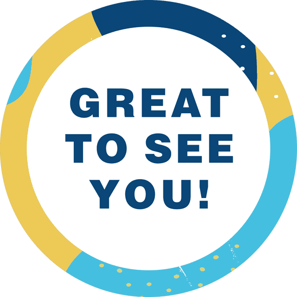 Great to See You Aqua Set Business Reopening Floor Decal