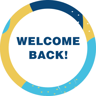 Welcome Back Aqua Set Business Reopening Floor Decal