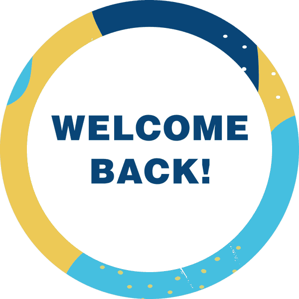Welcome Back Aqua Set Business Reopening Floor Decal