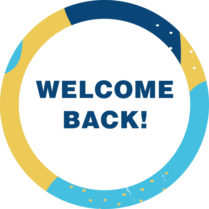 Welcome Back Aqua Set Business Reopening Floor Decal