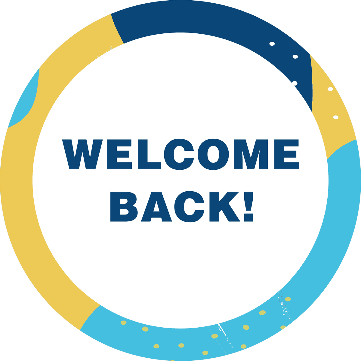 Welcome Back Aqua Set Business Reopening Floor Decal