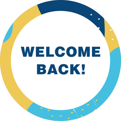 Welcome Back Aqua Set Business Reopening Floor Decal