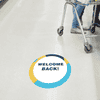 Welcome Back Aqua Set Business Reopening Floor Decal