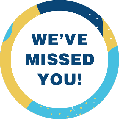 We've Missed You Aqua Set Business Reopening Floor Decal