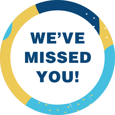 We've Missed You Aqua Set Business Reopening Floor Decal