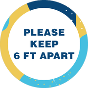 Please Keep 6 Feet Apart Aqua Set Business Reopening Floor Decal