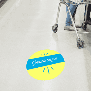 Great to See You Script Set Business Reopening Floor Decal