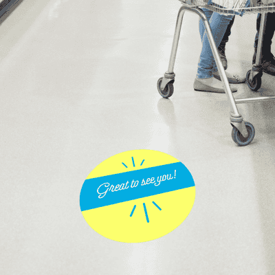 Great to See You Script Set Business Reopening Floor Decal - alternate view