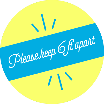 Please Keep 6 Feet Apart Script Set Business Reopening Floor Decal