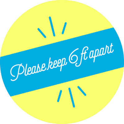 Please Keep 6 Feet Apart Script Set Business Reopening Floor Decal
