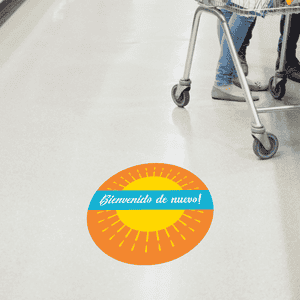 Welcome Back Spanish Set Business Reopening Floor Decal