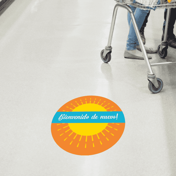 Welcome Back Spanish Set Business Reopening Floor Decal