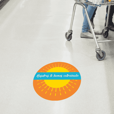 We've Missed You Spanish Set Business Reopening Floor Decal - alternate view