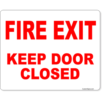 Fire Exit Keep Door Closed Full Color Sign | 8" x 10"
