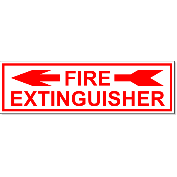 Fire Extinguisher Left Arrow Engraved Plastic Sign | 3" x 10"