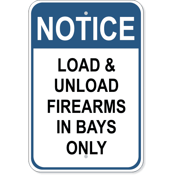 Firearms Bays Notice 18" x 12" Aluminum Sign
