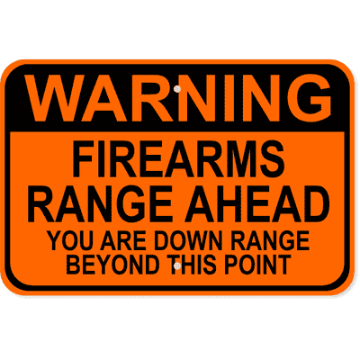 Firearms Range Warning Aluminum Sign | 12" x 18"
