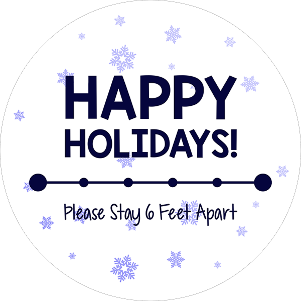 Happy Holidays Snowflake Vinyl Floor Decal