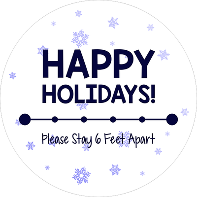 Happy Holidays Snowflake Vinyl Floor Decal