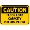 Floor Load Capacity Custom Square Foot Caution Aluminum Sign | 12" x 18"