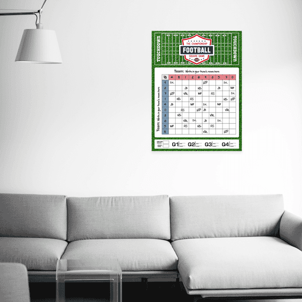 Blank Football Squares Game in House Setting