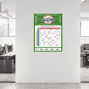Blank Football Squares Game In Office Setting