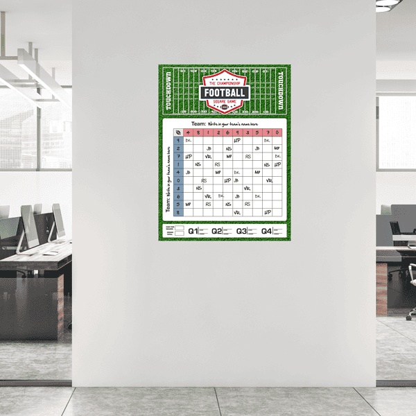 Blank Football Squares Game In Office Setting