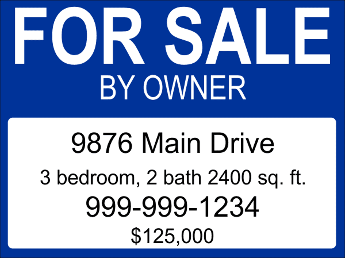 For Sale By Owner Sign