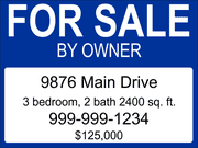 For Sale By Owner Yard Sign