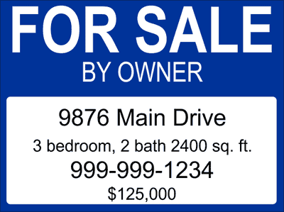 For Sale By Owner Sign
