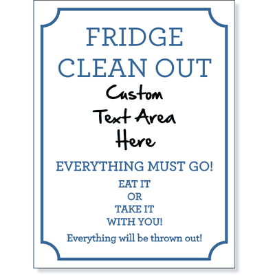 Fridge Clean Out Dry Erase Sign | 8" x 6"
