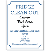 Fridge Clean Out 8" x 6" Dry Erase Sign