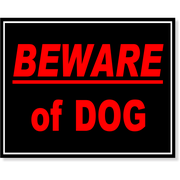 Full Color 8" x 10" Beware Of Dog Sign