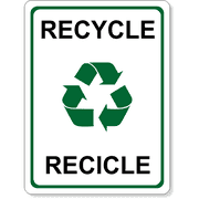 Full Color Bilingual 8" x 6" Recycle Sign