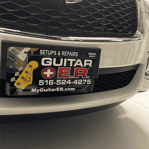 Logo Custom License Plate on Front of Car