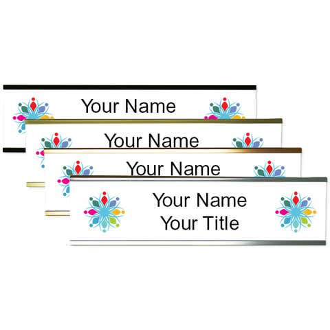 Double Logo Full Color 2" x 8" Wall Plate with Holder