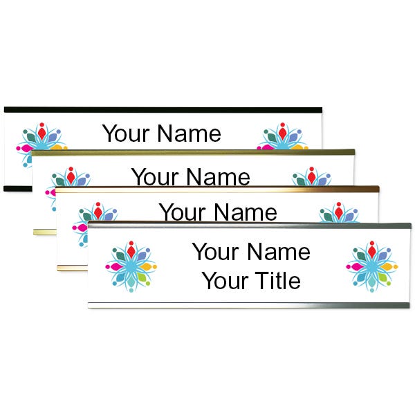 Double Logo Full Color 2" x 8" Wall Plate with Holder